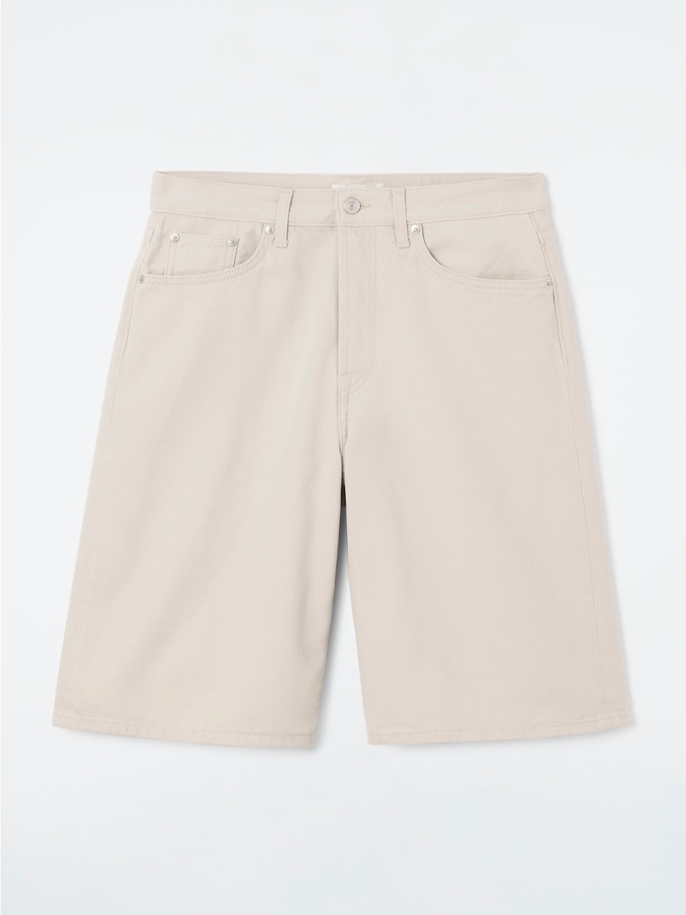COS Cream Denim Five-Pocket Shorts Size 27